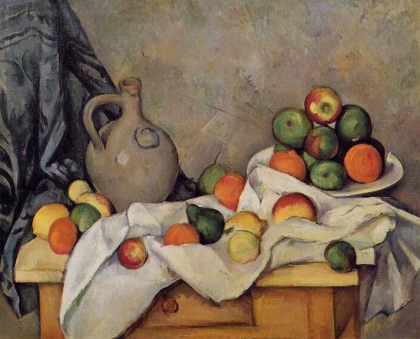 Curtain Jug And Fruit
