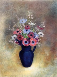 Anemonies In A Blue Vase