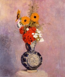 Bouquet Of Flowers In A Blue Vase2