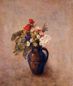 Bouquet Of Flowers In A Blue Vase3