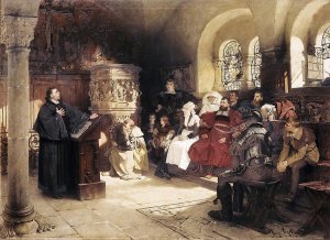 Luther Preaches using his Bible Translation while Imprisoned at Wartburg, 1882