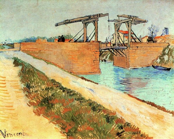 The Langlois Bridge At Arles With Road Alongside The Canal