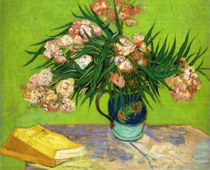 Vase With Oleanders And Books