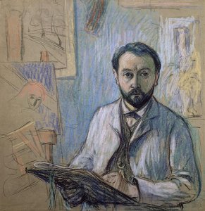 Self portrait in his studio