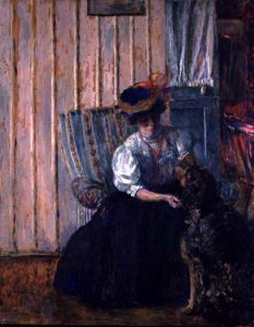 Portrait of Madame Bonnard with her Dog at Rue Drouai, 1907