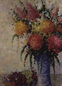 Fruit and Flowers in a Blue Vase  c.1910