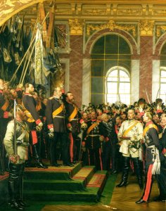 The Proclamation of Wilhelm as Kaiser of the new German Reich, in the Hall of Mirrors at Versailles on 18th January 1871, painted 1885