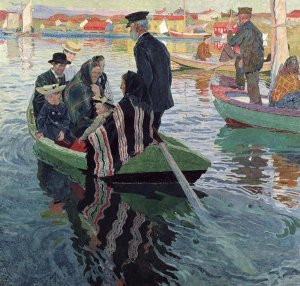 Church Goers in a Boat, 1909