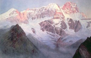 Monte Rosa at Sunrise from above Alagna