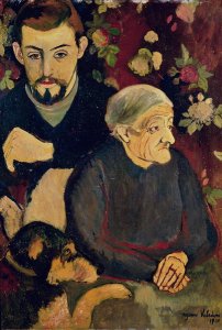 Portrait of Maurice Utrillo (1883-1955), his Grandmother and his Dog, 1910