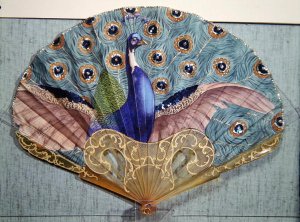 Peacock fan, circa 1905