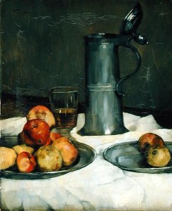 Still life with apples and pewter jug, 1878