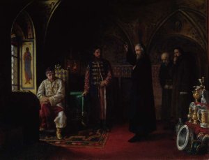 Metropolitan Philip of Moscow 1507-90 with Tsar Ivan the Terrible 1530-84