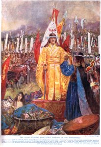 The Grand Marshal Proclaimed Emperor on the Battlefield, illustration from Hutchinsons History of the Nations, c.1920