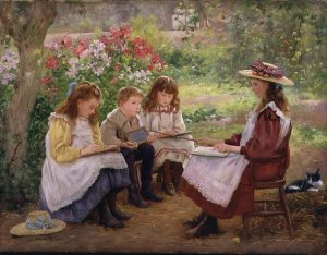 Lesson in the Garden, 1900