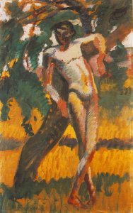 Nude Boy Leaning against a Tree 1911