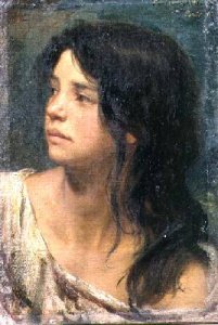 Portrait of a dark-haired girl 1867