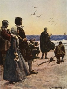 The Departure of the Mayflower illustration from This Country of Ours The Story of the United States