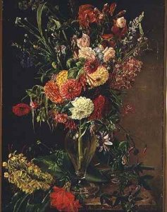 Flowers in a Glass Vase