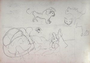 Study of a Animals for the Cave of the Golden Calf