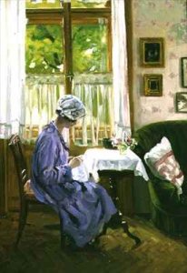 Lady Sewing by a Window