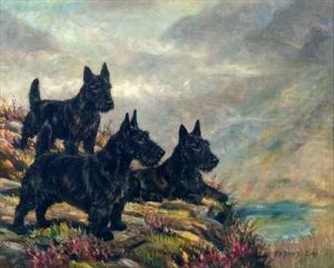 Scotties in a Landscape