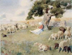 Shepherd with a Flock of Sheep