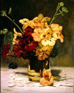 Still life of a vase of flowers