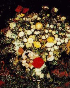 Chrysanthemums And Wild Flowers In A Vase