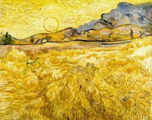 Wheat Field With Reaper And Sun