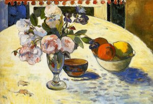 Flowers In A Fruit Bowl