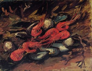 Still Life With Mussels And Shrimps